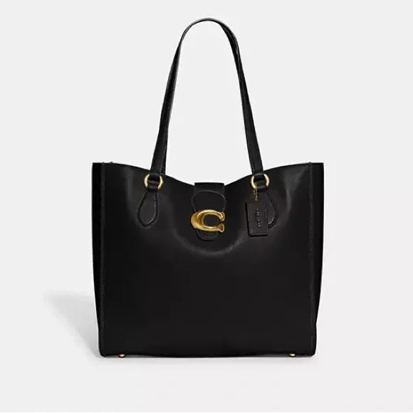 Coach Black Leather Theo Tote - Picture 9 of 9